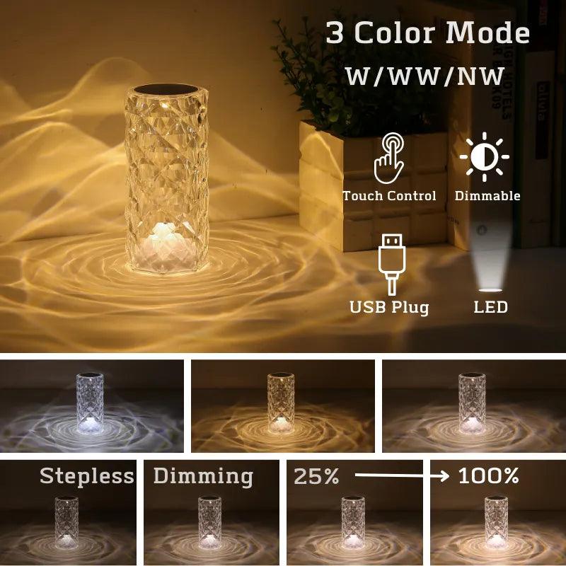 LED Crystal Table Lamp - HeyBless