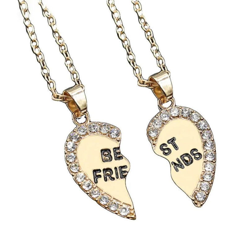 Best Friends Heart Necklace - HeyBless