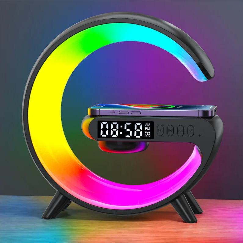 Charger with Speaker, RGB Light, Bluetooth Music, Alarm Clock and Fast Charging