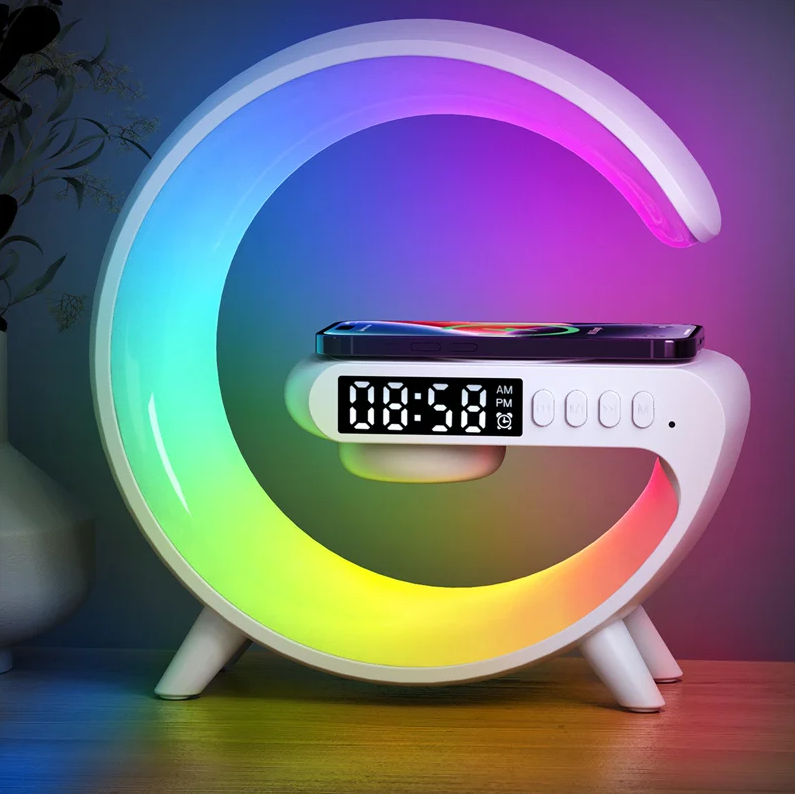 Charger with Speaker, RGB Light, Bluetooth Music, Alarm Clock and Fast Charging